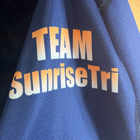 Sugoi Team Sunrise Tri Cycling Jersey Long Sleeve Orange Navy Size XL - Picture 2 of 5